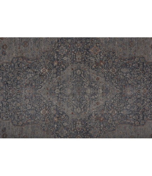 Feizy Marquette Rustic Persian Farmhouse Rug, Denim Blue/Rust, 2ft - 8in x 8ft, Runner