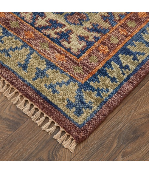Fillmore Area Rug Feizy Fillmore Bohemian & Eclectic Geometric, Red/Green/Blue, 2'-6" x 12' Runner