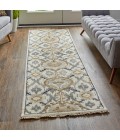 Feizy Beall Luxury Wool Rug, Ornamental Ikat, Beige, 2ft - 6in x 8ft, Runner