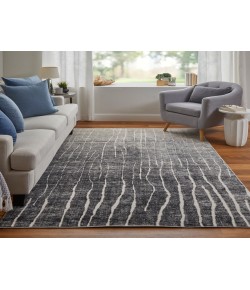Feizy Kano 39LIF IVORY/GRAY Area Rug 8 ft. 9 in. X 8 ft. 9 in. Round
