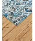 Feizy Brixton Bohemian & Eclectic Geometric, Blue/Ivory/Taupe, 10' x 13'-2" Area Rug
