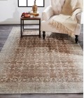 Feizy Fiona Bohemian & Eclectic Geometric, Brown/Ivory/Gray, 9'-2" x 12'-2" Area Rug