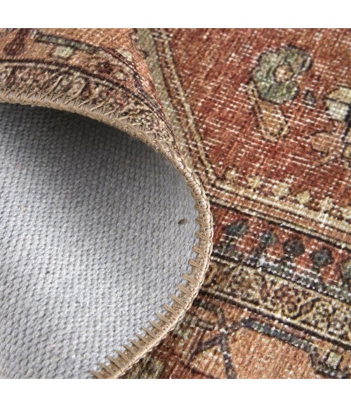 Percy Area Rug Feizy Percy Vintage Medallion Rug, Pink Clay/Charcoal Gray, 2ft x 3ft Accent Rug