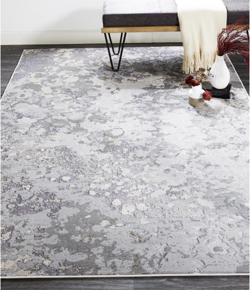 Micah Area Rug Feizy Micah Industrial Abstract, Silver/Gray/White, 13' x 20' Area Rug