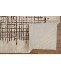 Feizy Maddox Modern Tufted Architectural Rug, Light Taupe/Chocolate Brown, 5ft x 8ft