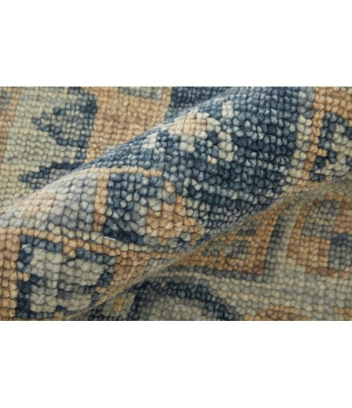 Feizy Fillmore Classic Diamond, Blue/Ivory, 2'-6" x 10' Runner