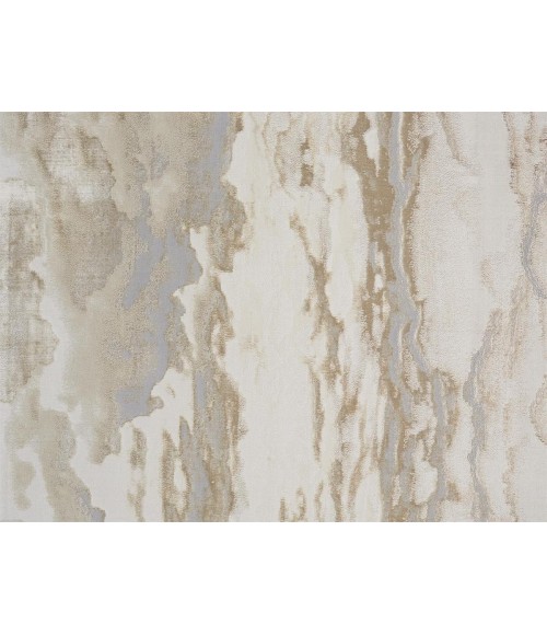 Feizy Aura Casual Abstract, Ivory/Tan/Gray, 3'-11" x 6' Accent Rug