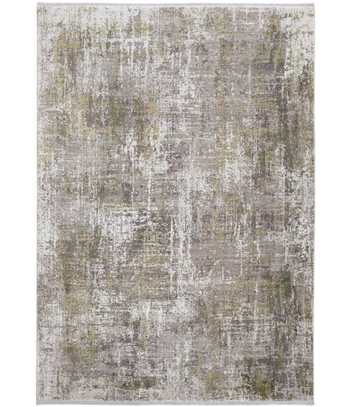 Feizy Cadiz Gradient Watercolor Rug, Olive Gray/Jade Green, 7ft-9in x 11ft Area Rug