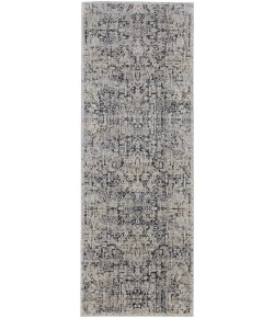 Feizy Kaia 39HUF NAVY/BEIGE Area Rug 2 ft. 6 in. X 10 ft. Runner