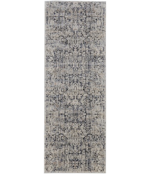 Kaia Area Rug Feizy Kaia Casual Distressed, Ivory/Gray/Taupe, 2'-6" x 10' Runner