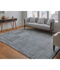 Feizy Eastfield Casual Abstract, Blue/Ivory/Gray, 9' x 12' Area Rug