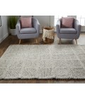 Feizy Berkeley Casual Solid, Ivory/Gray/Black, 9'-6" x 13'-6" Area Rug