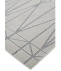 Feizy Micah Mid-Century Modern Geometric, White/Silver/Gray, 8' x 11' Area Rug