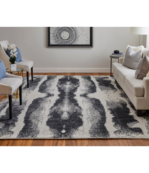 Feizy Coda Industrial Abstract, Black/White, 12' x 15' Area Rug