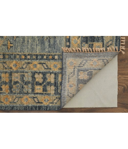 Feizy Fillmore Vintage Medallion, Blue/Gray, 4' x 6' Accent Rug