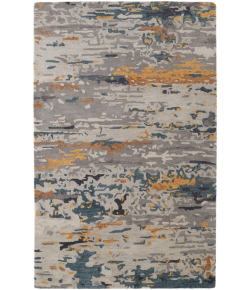 Feizy Everley Abstract Tufted Wool Rug, Light Gray/Golden Yellow, 9' x 12' Area Rug
