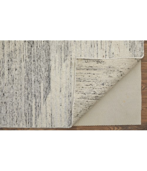 Feizy Brighton Casual Abstract, Ivory/Gray, 8' x 8' Round Rug