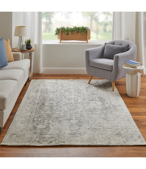 Feizy Reagan Vintage Floral & Botanical, Ivory/Gray, 9'-6" x 13'-6" Area Rug