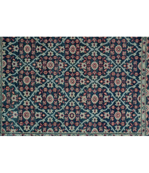 Piraj Area Rug Feizy Piraj Vintage Bordered, Blue/Green/Red, 9'-6" x 13'-6" Area Rug