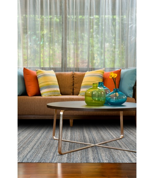 Feizy Brady Casual Stripes, Gray/Blue/Ivory, 9' x 12' Area Rug