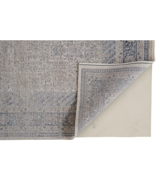 Marquette Area Rug Feizy Marquette Rustic Persian Farmhouse Rug, Warm Gray/Blue, 2ft - 8in x 10ft, Runner