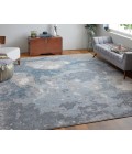 Feizy Astra Industrial Abstract, Blue/Gray/Ivory, 8' x 10' Area Rug
