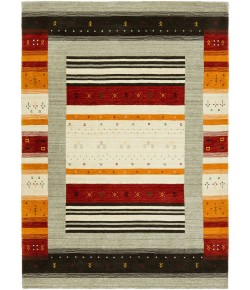 Harounian Folk Grey - Rust FL-1128 6 ft. X 9 ft. Rectangle Rug