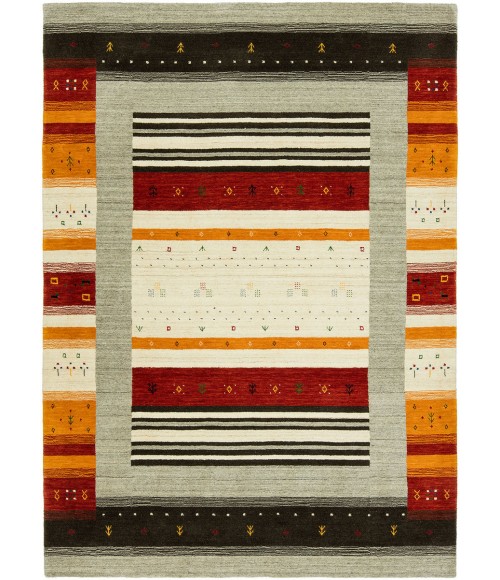 Harounian Folk Grey - Rust FL-1128 6 ft. X 9 ft. Rectangle Rug