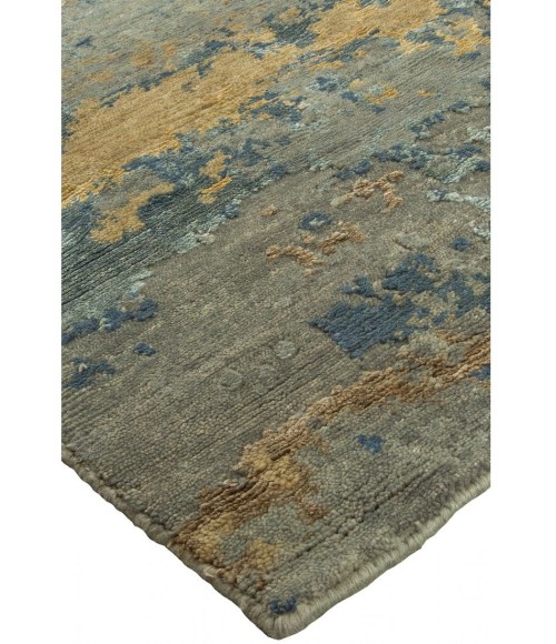 Harounian Rosewood Blue - Gold Rug RO-1427 10'x14' - Rugs Town Harounian Rosewood Blue - Gold RO-1427 10 ft. X 14 ft. Rectangle Rug
