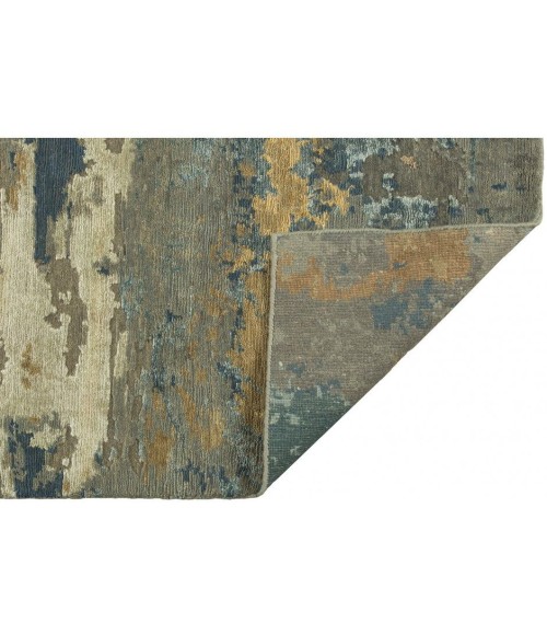 Harounian Rosewood Blue - Gold Rug RO-1427 10'x14' - Rugs Town Harounian Rosewood Blue - Gold RO-1427 10 ft. X 14 ft. Rectangle Rug