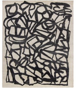 Harounian Spiral Ivory-Black SP-03 9 ft. X 12 ft. Rectangle Rug