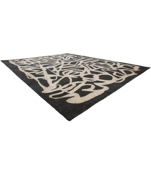 Harounian Spiral Black-White Rug SP-04 9'x12' - Rugs Town Harounian Spiral Black-White SP-04 9 ft. X 12 ft. Rectangle Rug
