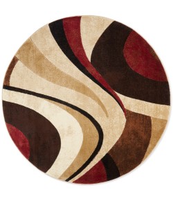 Home Dynamix Tribeca Slade Brown-Red Area Rug 5 ft. 2 Round