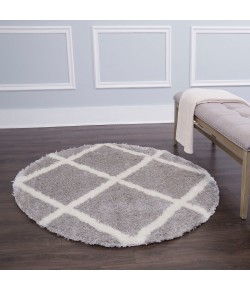 Home Dynamix Carmela Tali Gray-Ivory Area Rug 5 ft. 2 in. Round