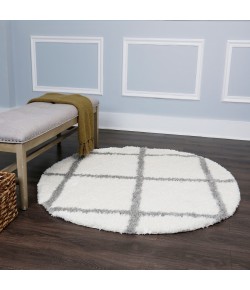 Home Dynamix Carmela Tali Ivory-Grey Area Rug 7 ft. 10 in. Round