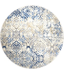 Home Dynamix Melrose Audrey Ivory Blue Area Rug 5 ft. 2 in. Round