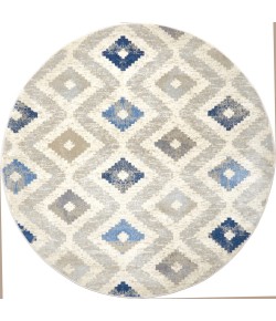 Home Dynamix Melrose Maritza Ivory Blue Area Rug 5 ft. 2 in. Round