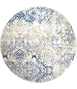 Home Dynamix Melrose Audrey Ivory Blue Area Rug 7 ft. 10 in. Round