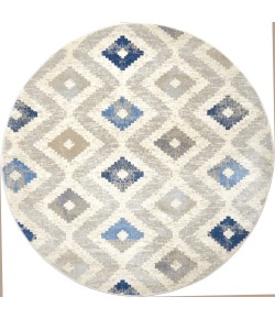 Home Dynamix Melrose Maritza Ivory Blue Area Rug 7 ft. 10 in. Round