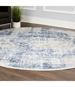 Home Dynamix Kenmare Capri Gray-Blue Area Rug 5 ft. 2 in. Round