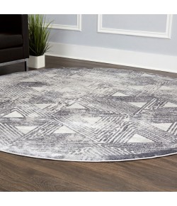 Home Dynamix Kenmare Carolina Gray Area Rug 5 ft. 2 in. Round