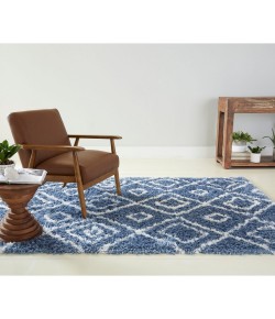 Home Dynamix Cambridge Brooks Blue-Ivory Area Rug 3 ft. 9 in. X 5 ft. 4 in. Rectangle