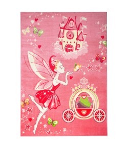Home Dynamix Playground Fairy Princess Pink Area Rug 4 ft. 11 in. X 6 ft. 6 in. Rectangle