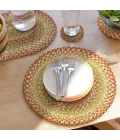 Homespice Decor Jute Braided Accessories Azalea Multi 240039PS 15 in. Set of 2 Round Rug