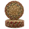 Homespice Decor Jute Braided Accessories Azalea Multi 240005PS 4 in. Set of 6 Round Rug