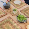 Homespice Decor Jute Braided Accessories Azalea Multi 240021PS 8 in. Set of 3 Round Rug