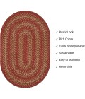 Home Spice Jute Braided Rug Red Rug 501677 20 in. X 30 in. Oval - Rugs Town Home Spice Jute Braided Rug Red 501677 20 in. X 30 in. Oval Rug