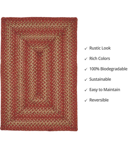 Home Spice Jute Braided Rug Red Rug 514677 5 ft. X 8 ft. Rect - Rugs Town Home Spice Jute Braided Rug Red 514677 5 ft. X 8 ft. Rect Rug