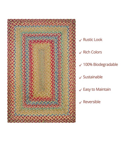 Homespice Jute Braided Red Rug