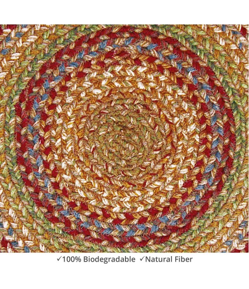 Homespice Decor Jute Braided Accessories Azalea Multi 240169PS 15 in. Set of 6 Round Rug
